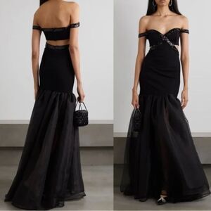 STAUD Black Off-Shoulder Gown
